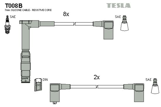 Obrázok Sada zapaľovacích káblov TESLA  T008B