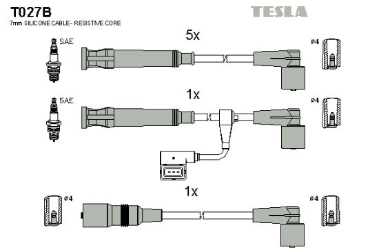 Obrázok Sada zapaľovacích káblov TESLA  T027B