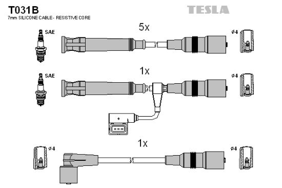 Obrázok Sada zapaľovacích káblov TESLA  T031B