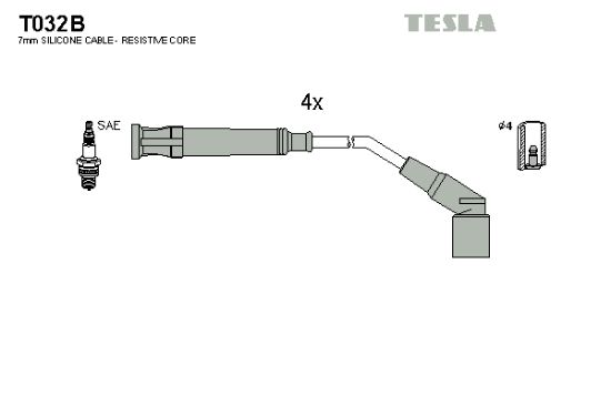 Obrázok Sada zapaľovacích káblov TESLA  T032B