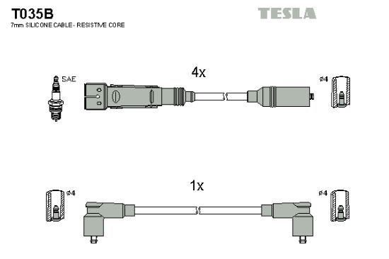 Obrázok Sada zapaľovacích káblov TESLA  T035B