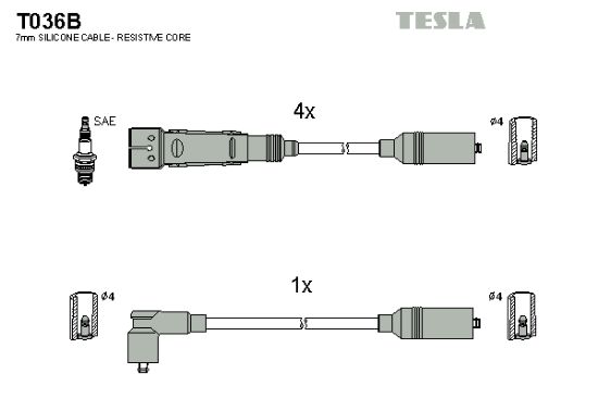 Obrázok Sada zapaľovacích káblov TESLA  T036B