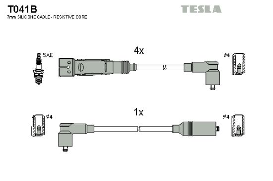 Obrázok Sada zapaľovacích káblov TESLA  T041B