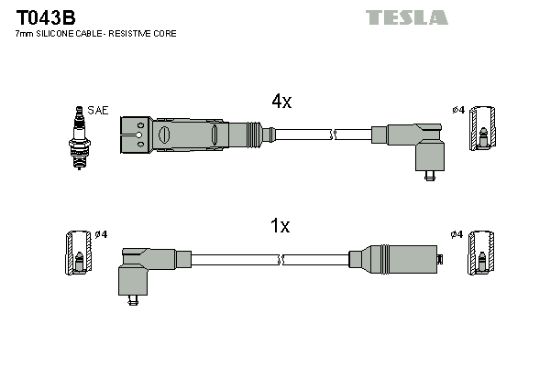 Obrázok Sada zapaľovacích káblov TESLA  T043B