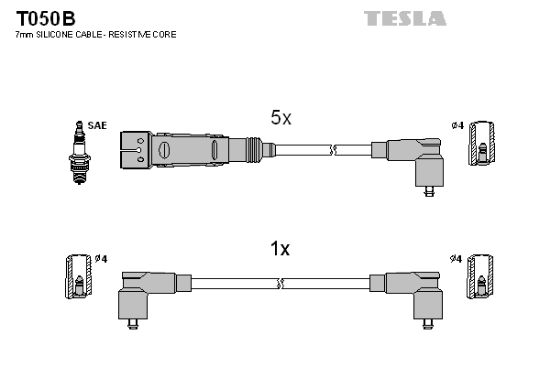 Obrázok Sada zapaľovacích káblov TESLA  T050B