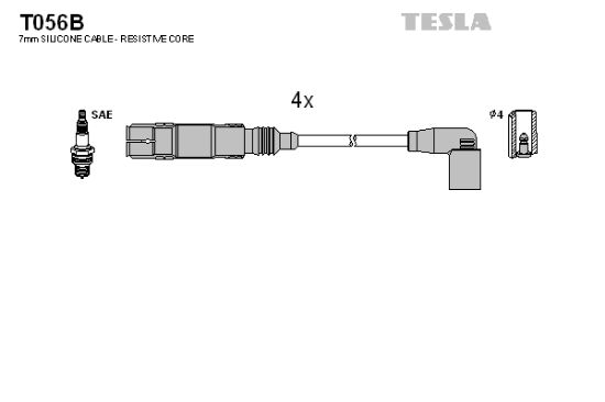 Obrázok Sada zapaľovacích káblov TESLA  T056B