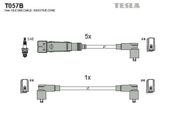 Obrázok Sada zapaľovacích káblov TESLA  T057B