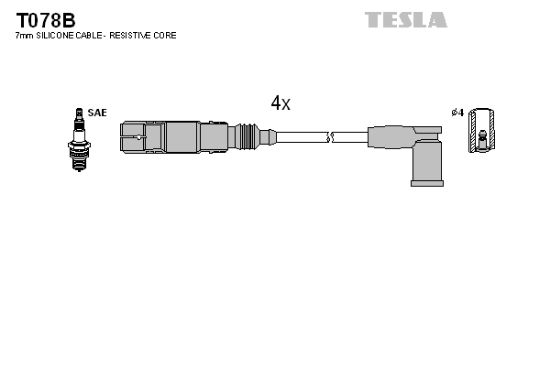 Obrázok Sada zapaľovacích káblov TESLA  T078B