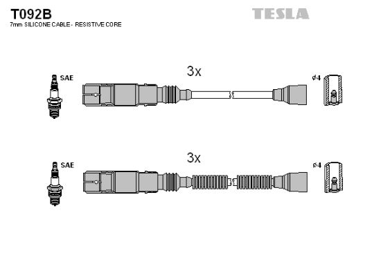 Obrázok Sada zapaľovacích káblov TESLA  T092B