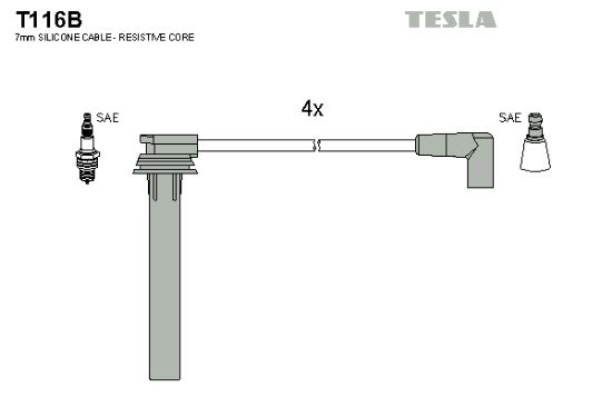 Obrázok Sada zapaľovacích káblov TESLA  T116B