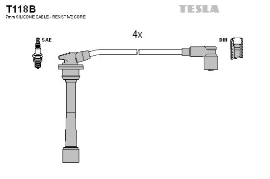 Obrázok Sada zapaľovacích káblov TESLA  T118B