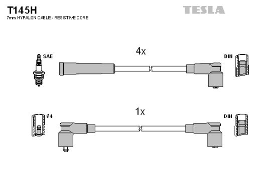 Obrázok Sada zapaľovacích káblov TESLA  T145H