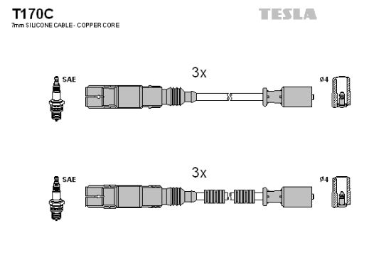Obrázok Sada zapaľovacích káblov TESLA  T170C