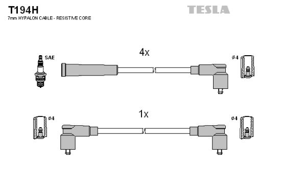 Obrázok Sada zapaľovacích káblov TESLA  T194H