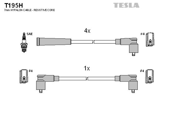 Obrázok Sada zapaľovacích káblov TESLA  T195H