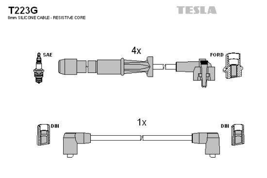 Obrázok Sada zapaľovacích káblov TESLA  T223G