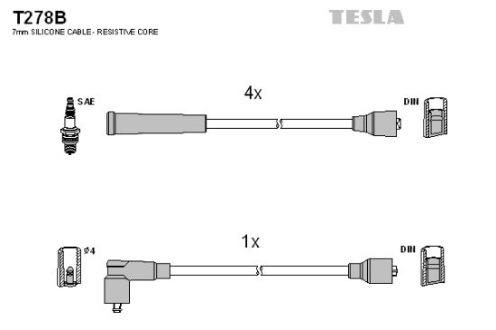 Obrázok Sada zapaľovacích káblov TESLA  T278B