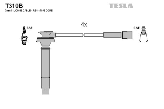 Obrázok Sada zapaľovacích káblov TESLA  T310B