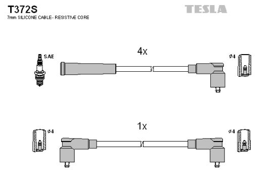 Obrázok Sada zapaľovacích káblov TESLA  T372S