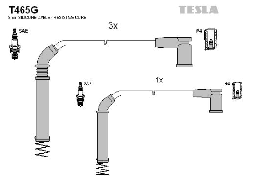 Obrázok Sada zapaľovacích káblov TESLA  T465G