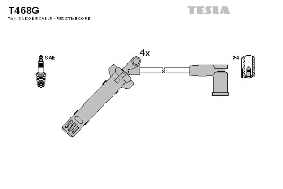 Obrázok Sada zapaľovacích káblov TESLA  T468G