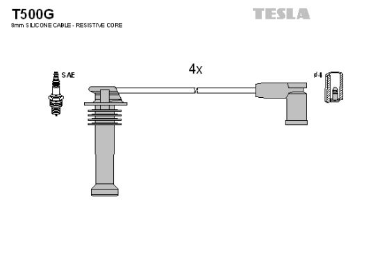 Obrázok Sada zapaľovacích káblov TESLA  T500G