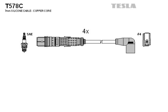 Obrázok Sada zapaľovacích káblov TESLA  T578C