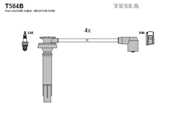 Obrázok Sada zapaľovacích káblov TESLA  T584B