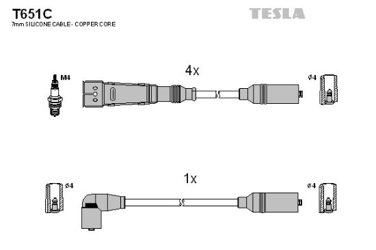 Obrázok Sada zapaľovacích káblov TESLA  T651C