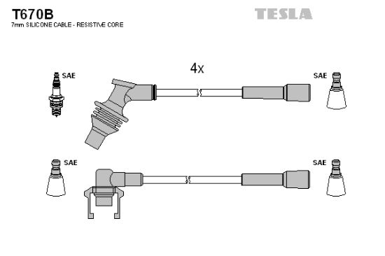 Obrázok Sada zapaľovacích káblov TESLA  T670B