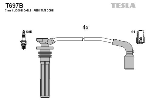 Obrázok Sada zapaľovacích káblov TESLA  T697B