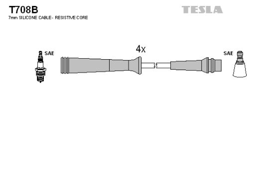 Obrázok Sada zapaľovacích káblov TESLA  T708B