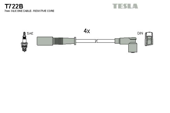 Obrázok Sada zapaľovacích káblov TESLA  T722B