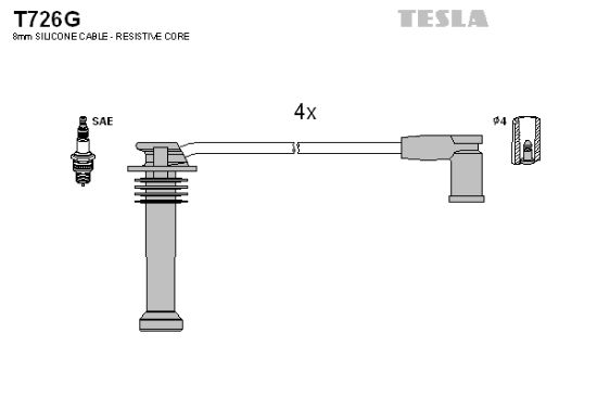 Obrázok Sada zapaľovacích káblov TESLA  T726G