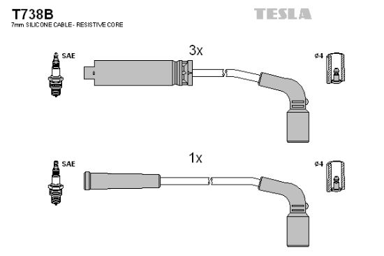 Obrázok Sada zapaľovacích káblov TESLA  T738B
