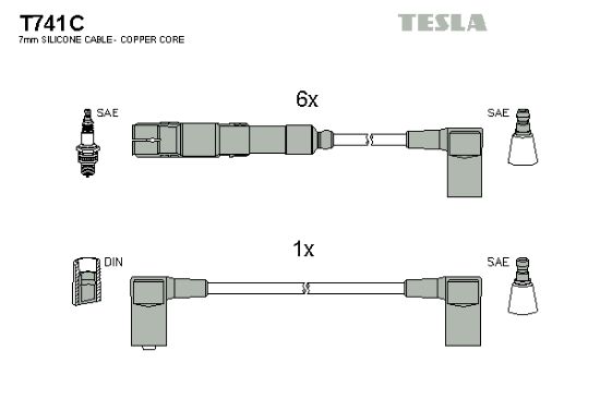 Obrázok Sada zapaľovacích káblov TESLA  T741C