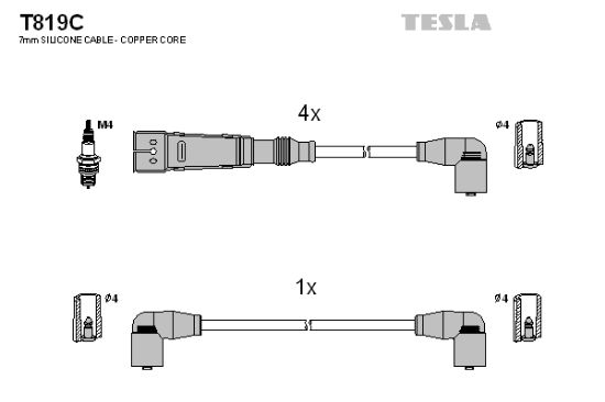 Obrázok Sada zapaľovacích káblov TESLA  T819C