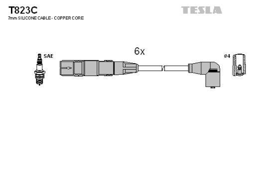 Obrázok Sada zapaľovacích káblov TESLA  T823C