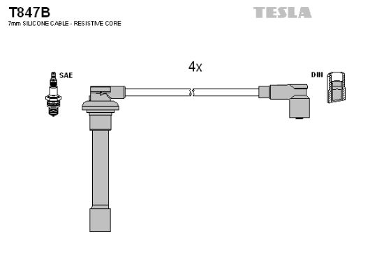 Obrázok Sada zapaľovacích káblov TESLA  T847B