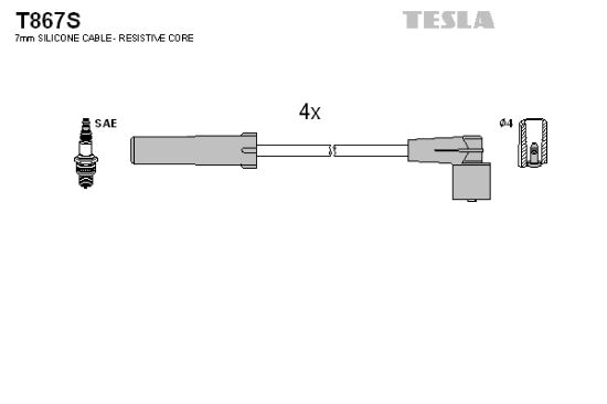 Obrázok Sada zapaľovacích káblov TESLA  T867S