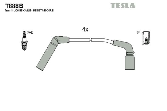 Obrázok Sada zapaľovacích káblov TESLA  T888B