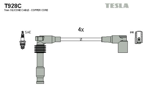 Obrázok Sada zapaľovacích káblov TESLA  T928C