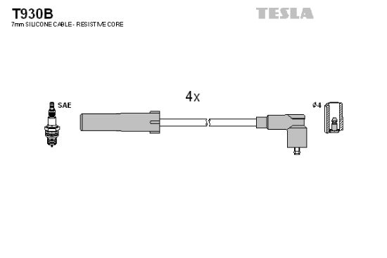 Obrázok Sada zapaľovacích káblov TESLA  T930B