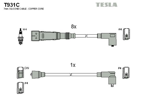 Obrázok Sada zapaľovacích káblov TESLA  T931C