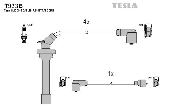 Obrázok Sada zapaľovacích káblov TESLA  T933B