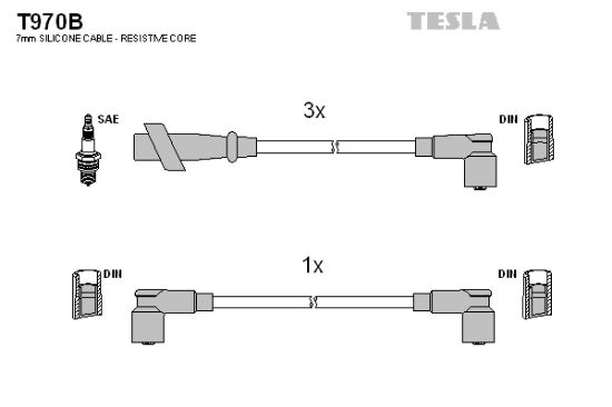 Obrázok Sada zapaľovacích káblov TESLA  T970B