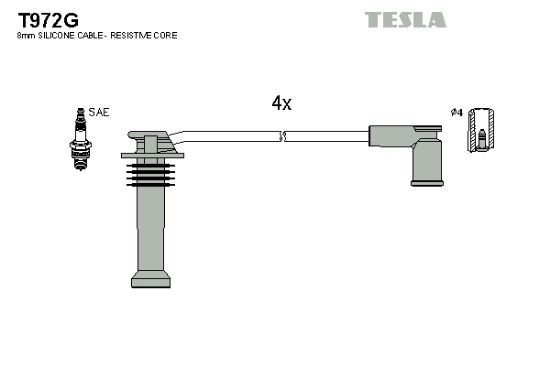 Obrázok Sada zapaľovacích káblov TESLA  T972G