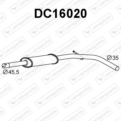 Obrázok Stredný tlmič výfuku VENEPORTE  DC16020
