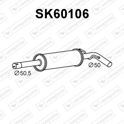 Obrázok Stredný tlmič výfuku VENEPORTE  SK60106