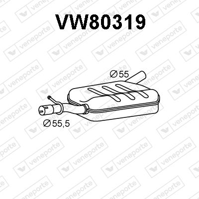 Obrázok Predný tlmič výfuku VENEPORTE  VW80319